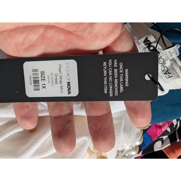 FASHION NOVA Pearl Strap Mini Dress 1X White, women's - Picture 7 of 11